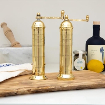 Premium 8-Inch Brass Pepper Mill for Flavorful Cooking