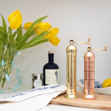 Premium 8-Inch Brass Pepper Mill for Flavorful Cooking