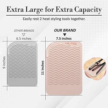Heat Resistant Mat - Iron Mat - Curling Iron Holder - Silicone Heat Resistant Mat - Makeup Mat - Hot Tools Mat - Hot Tools Flat Iron Holder