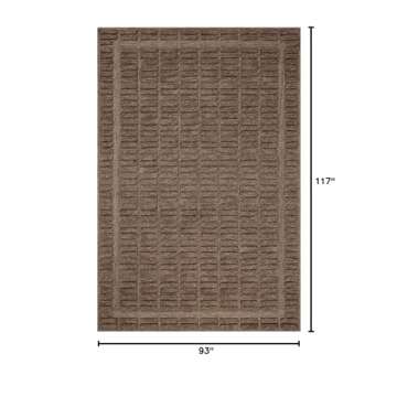 Loloi Chris Loves Julia Bradley Collection, Cocoa & Cocoa, 7'-9" x 9'-9" Area Rug – Classic Stripe...