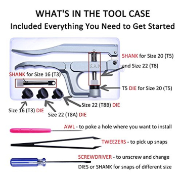 KAM Snaps Starter Kit - 360pcs Size 20 Fasteners & Pliers