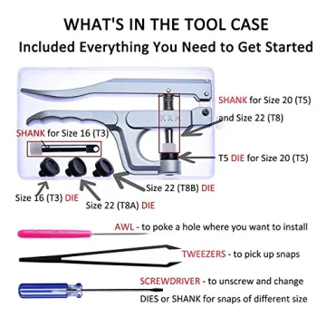KAM Snaps Starter Kit - 360pcs Size 20 Fasteners & Pliers