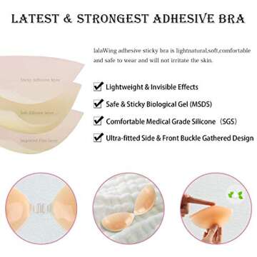 lalaWing Silicone Strapless Adhesive Bra for Women