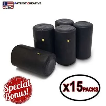 Quadra Bottles 8.5 Oz 15 Sets of Premium Commercial Grade Glass Square Bottle Leak Proof Airtight Plastic Screw Cap Lids Shrink Capsule - European Marasca 8.5 oz Bottle (Black 15Sets 8.5oz 250ml)