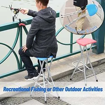 Be&xn 28" Portable Folding Stool - Lightweight & Durable