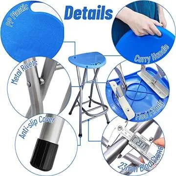 Be&xn 28" Portable Folding Stool - Lightweight & Durable