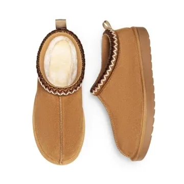 DREAM PAIRS Cozy Fuzzy Slippers for Women in Chestnut