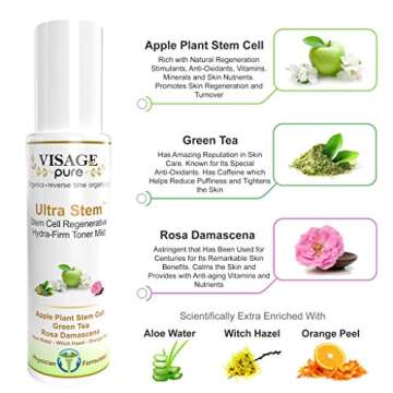 Visage Pure Ultra Stem Regenerative Anti-Aging Toner - Extra Strength Highest Concentration Stem Cel...