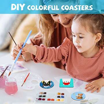 Sublimation Coasters Blanks, Heat Transfer Blank Coasters for Sublimation Transfer Heat Press Printing Picture DIY Crafts White Roundand Square3.93 x 3.93Inches (24Pieces)