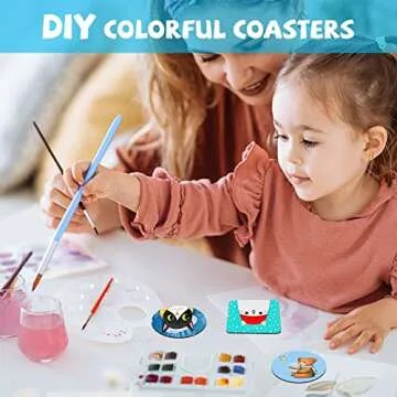 Sublimation Coasters Blanks, Heat Transfer Blank Coasters for Sublimation Transfer Heat Press Printing Picture DIY Crafts White Roundand Square3.93 x 3.93Inches (24Pieces)