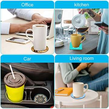 Sublimation Coasters Blanks, Heat Transfer Blank Coasters for Sublimation Transfer Heat Press Printing Picture DIY Crafts White Roundand Square3.93 x 3.93Inches (24Pieces)