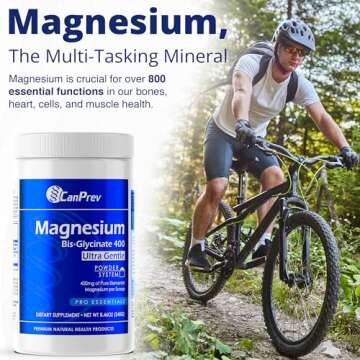 CanPrev Magnesium Bisglycinate 400 Ultra Gentle Powder 240g 48 Servings, 400mg Elemental Magnesium Per Scoop, Supports Restful Nights, Muscle Function, Gentle on Digestion, Vegan, Non-GMO, Gluten-Free