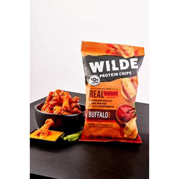 WILDE Protein Chips Variety Pack, Buffalo, Nashville Hot, Himalayan Pink Salt, Sea Salt and Vinegar, Thin and Crispy, High Protein, Keto Friendly, Made with Real Ingredients, 2.25oz Bags (Pack of 8)