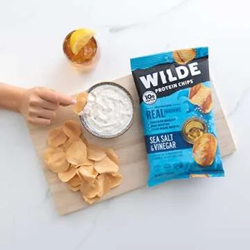 WILDE Protein Chips Variety Pack, Buffalo, Nashville Hot, Himalayan Pink Salt, Sea Salt and Vinegar, Thin and Crispy, High Protein, Keto Friendly, Made with Real Ingredients, 2.25oz Bags (Pack of 8)