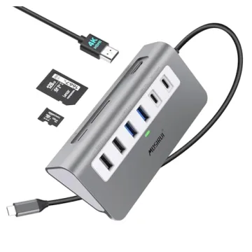 Mosirui USB C Hub - 9-in-1 Multiport Adapter with 4K HDMI, USB 3.0, 100W PD, SD/TF Card Readers