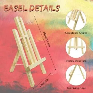 VOCHIC 8 Pack Pre Drawn Canvas for Painting for Adults Sip and Paint Party Supplies Favor Stretched Outline Canvas Acrylic Paint Art Set with Aprons, Easels, Paints, Brushes, Pallet, Image(8x10)