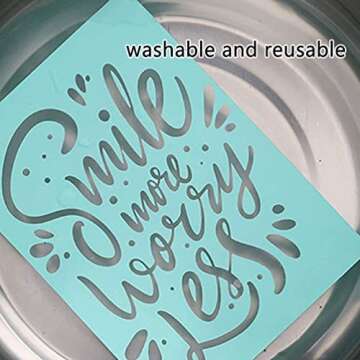 She Love Silk Screen Stencils Self Adhesive Sweet Home Mesh Transfers DIY Reusable Adhesive Stencils for Painting on Wood Chalkboard Fabric (Home Set)