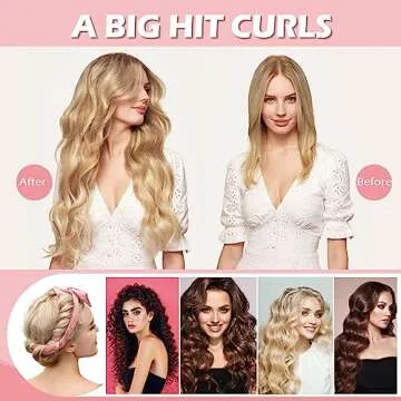 Yampahpa Heatless Curling Rod Headband, 70" Long, Soft Velour Hair Curlers for Medium Long Hair, Overnight Hair Rollers Set, Lazy Hair Curlers to Sleep In, 15 Pcs