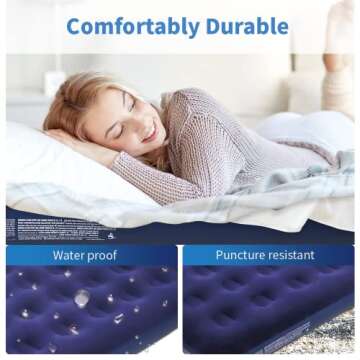 Twin Size Air Mattress Single Air Bed - Foldable Blow Up Mattresses with Flocked top - Portable Inflatable Beds with Patch Kit for Backpacking Tent Camping/Home/Traveling (75"*39")