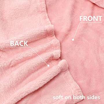 NANPIPER Fleece Blankets, Super Soft Flannel King Size Blanket for Bed, Luxury Cozy Microfiber Plush Fuzzy Blanket,Pink