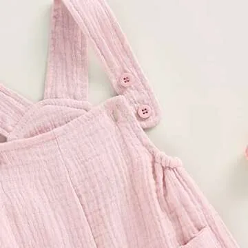 Mubineo Baby Summer Cotton Linen Overalls Romper for Infants