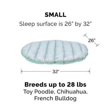 Furhaven Outdoor Travel Dog Bed for Small Dogs w/ Carry Bag, Washable & Foldable, Great for Crates & Kennels - Trail Pup Travel Pillow Mat w/ Stuff Sack Bag - Aqua/Granite Gray, Small