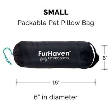 Furhaven Outdoor Travel Dog Bed for Small Dogs w/ Carry Bag, Washable & Foldable, Great for Crates & Kennels - Trail Pup Travel Pillow Mat w/ Stuff Sack Bag - Aqua/Granite Gray, Small