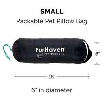 Furhaven Outdoor Travel Dog Bed for Small Dogs w/ Carry Bag, Washable & Foldable, Great for Crates & Kennels - Trail Pup Travel Pillow Mat w/ Stuff Sack Bag - Aqua/Granite Gray, Small