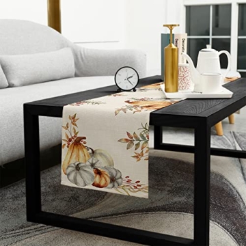 Thanksgiving Fall Table Runner 120 Inches for Seasonal Decoration