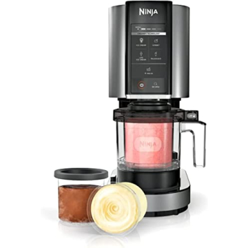Ninja NC300 CREAMi Ice Cream Maker - Renewed, 2 Pint Containers & Lids