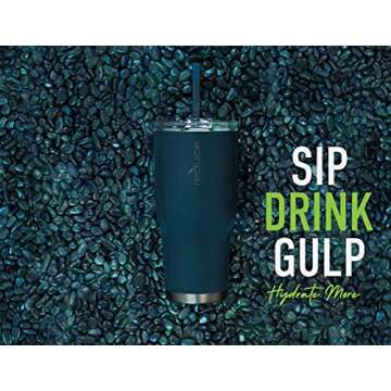 Reduce 34 oz Tumbler, Stainless Steel - Keeps Drinks Cold up to 24 Hours - Sweat Proof, Dishwasher Safe, BPA Free - Cotton, Opaque Gloss