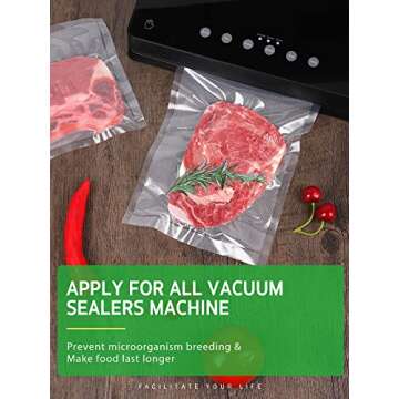 Syntus Vacuum Sealer Bags, 6 Pack, BPA Free Food Storage