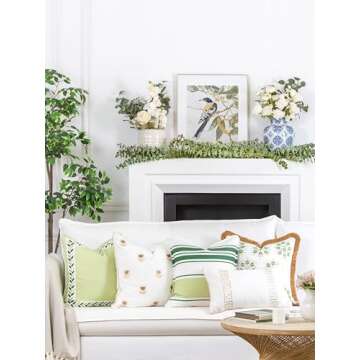 Hofdeco 20"x20" Coastal Throw Pillow Cover with Embroidery