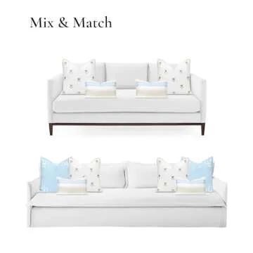 Hofdeco 20"x20" Coastal Throw Pillow Cover with Embroidery