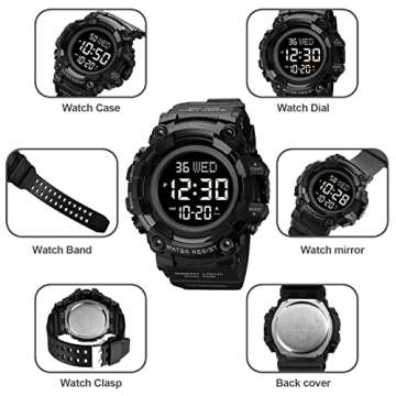 XCZAP Large Dial Stopwatch Men's Watch - Waterproof LED