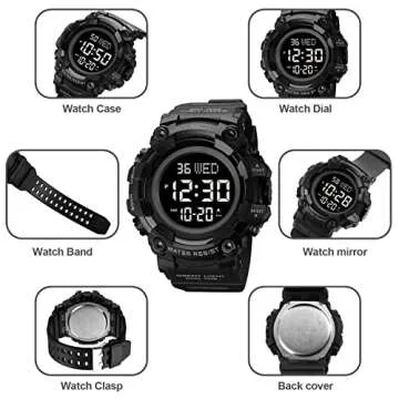 XCZAP Large Dial Stopwatch Men's Watch - Waterproof LED