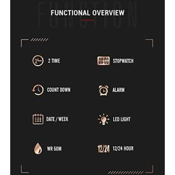 XCZAP Large Dial Stopwatch Men's Watch - Waterproof LED