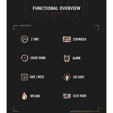 XCZAP Large Dial Stopwatch Men's Watch - Waterproof LED