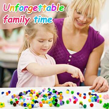 Acerich 2000 Pcs 1cm Assorted Pompoms Multicolor Arts and Crafts Fuzzy Pom Poms Balls for DIY Creative Crafts Decorations