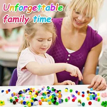 Acerich 2000 Pcs 1cm Assorted Pompoms Multicolor Arts and Crafts Fuzzy Pom Poms Balls for DIY Creative Crafts Decorations