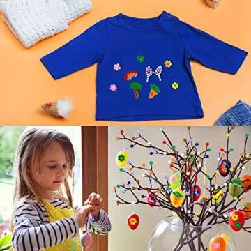 Acerich 2000 Pcs 1cm Assorted Pompoms Multicolor Arts and Crafts Fuzzy Pom Poms Balls for DIY Creative Crafts Decorations