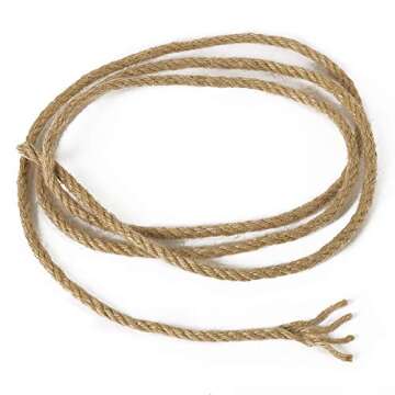Tenn Well 5mm Jute Rope, 100 Feet 4Ply Twisted Heavy Duty and Thick Twine Rope for Gardening, Crafting, Bundling, Cat Scratching Post, Home Decor, Christmas Decorations
