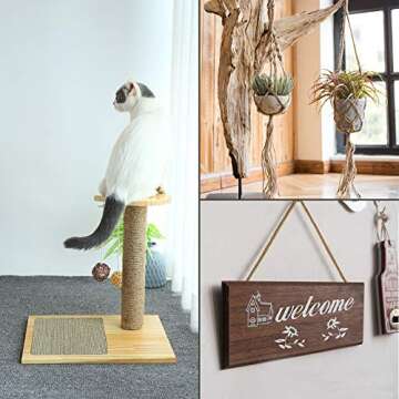 Tenn Well 5mm Jute Rope, 100 Feet 4Ply Twisted Heavy Duty and Thick Twine Rope for Gardening, Crafting, Bundling, Cat Scratching Post, Home Decor, Christmas Decorations