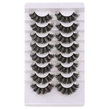 Gmagictobo False Eyelashes Fluffy Dramatic 3D Faux Mink Lashes 22MM False Lashes Pack Long Luxurious...