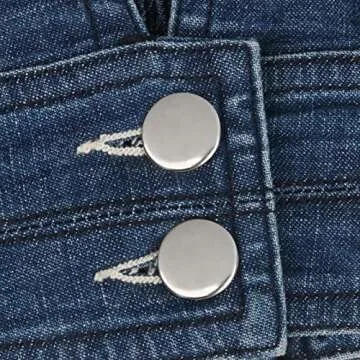 Adult Women's Button Front Denim Halter Crop Tank Top Vest Daisy Sexy Deep V Neck Jean Sleeveless Backless Corset (Blue, X-Small)