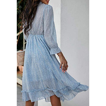 AOHITE Floral V Neck Midi Dress for Any Occasion