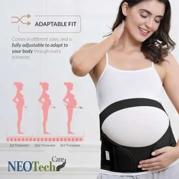 NeoTech Care Pregnancy Support Maternity Belt, Waist/Back/Abdomen Band, Belly Brace (Size M, Black Color)