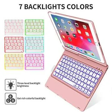 BABG iPad Keyboard Case with 360 Rotation - Rose Gold