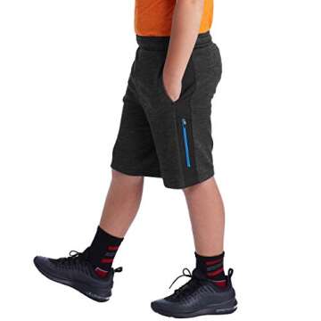 C9 Champion Boys' Tech Terry Woven Pieced Shorts, Heather/Ebony, X-Large