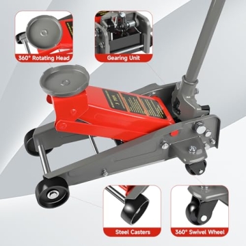 LARBANKE 3 Ton Floor Jack - Heavy Duty Hydraulic Jack